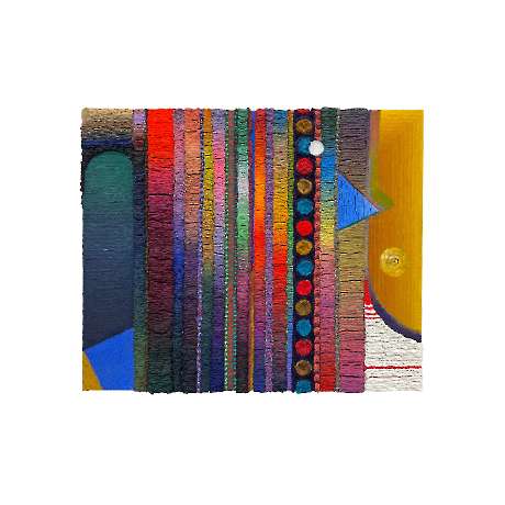 Ninfa, 2025, Wachs, Pigment und Öl auf Leinen, 43x53 cm